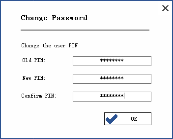 change UniMate password dialogue