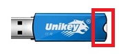 UniKey LED indicator located on end of USB