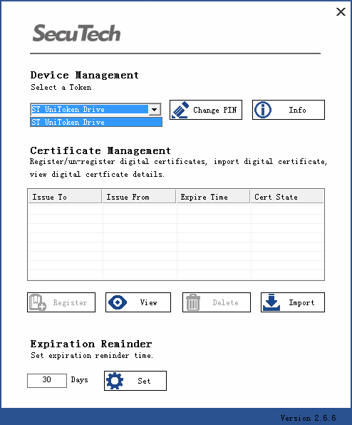 change a UniMate PIN