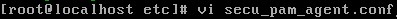 opening secu_pam_agent.conf with vi