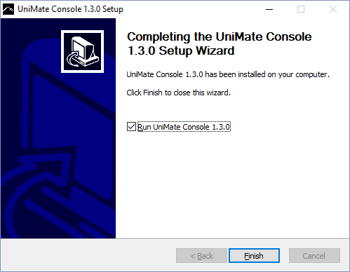 installed UniMate Console