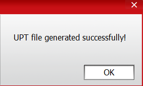 UPT file generated successfully