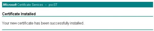certificate installed