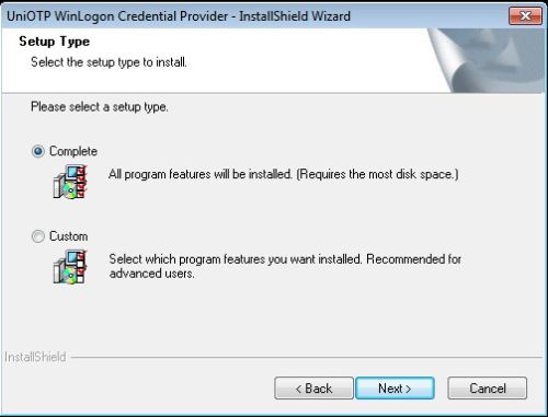 selecting installation type