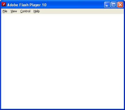 Adobe Flash Player blank window