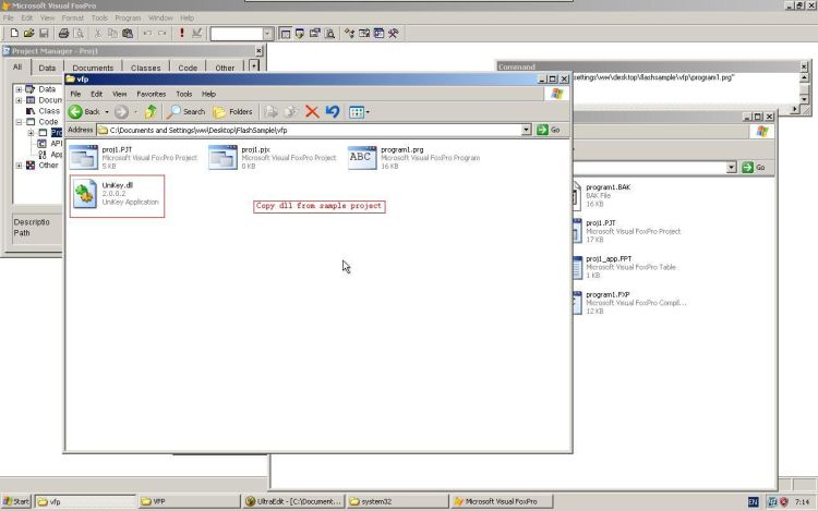 Visual FoxPro UniKey DLL in project folder