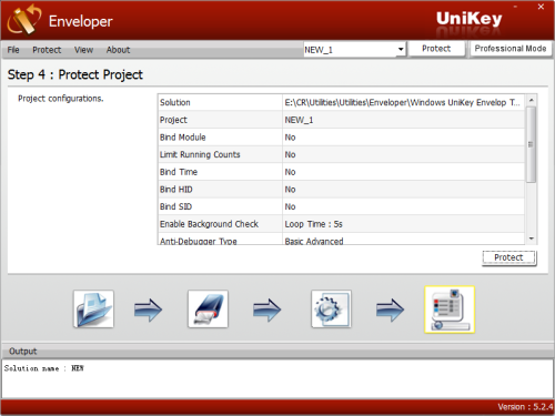 UniKey Enveloper build project details