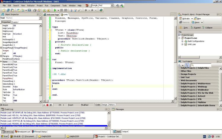 CodeGear Delphi editing code
