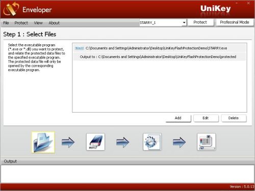 UniKey Enveloper Select Files