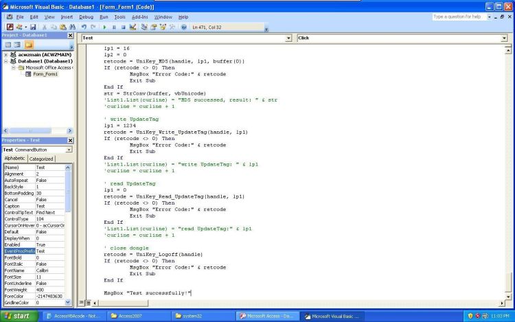 Microsoft Office Access clean pasted code