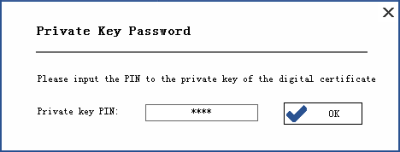input private key of the certificate to be imported