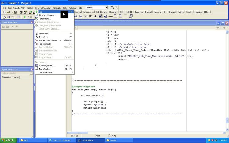 UniKey C++ Builder Run