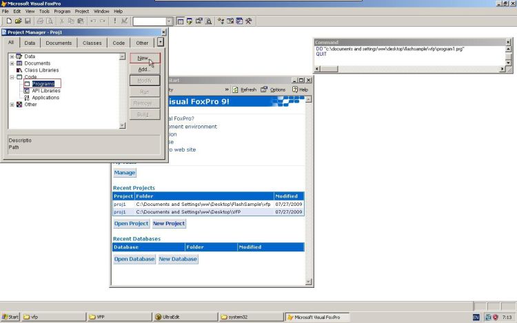 Visual FoxPro project manager