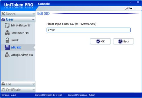 inputting a new SID between 0 and 4,294,967,295
