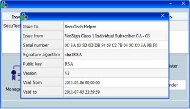viewing more detailed information about the certificate