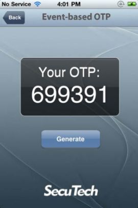 OTP 699391 being displayed