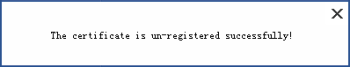 certificate deregistered successfully
