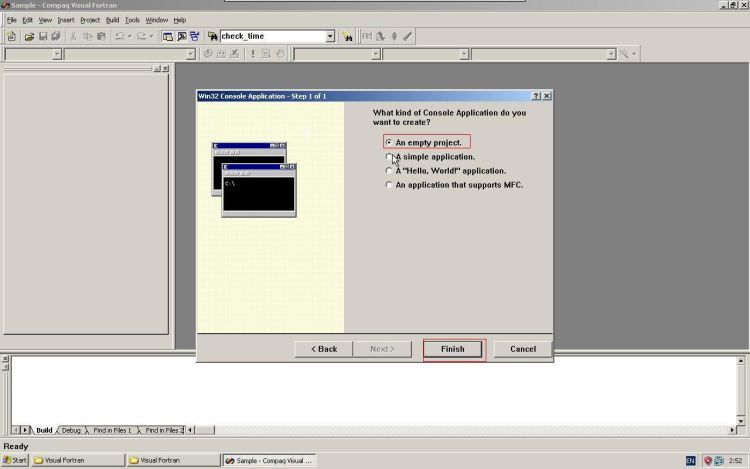 Visual Fortran empty project