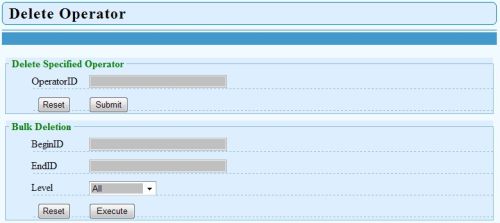 UniOTP Management delete operator window