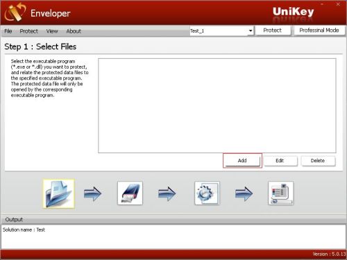 UniKey Enveloper add new files