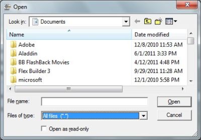 UniKey Video Protector open new file