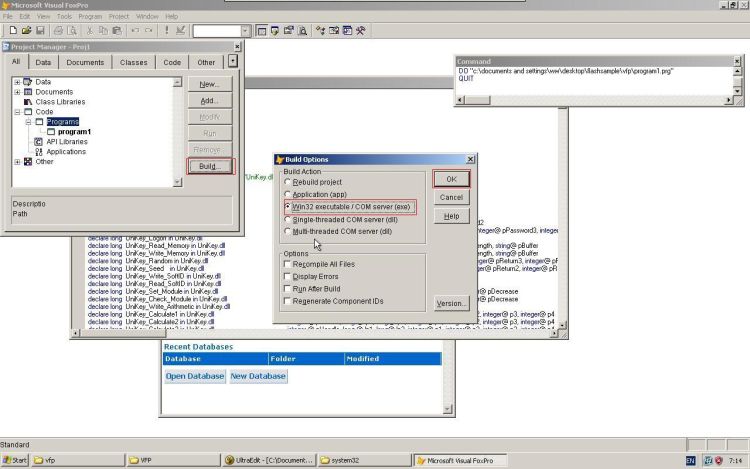 Visual FoxPro build options