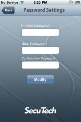 change password screen