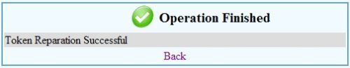 'token repair successful' message