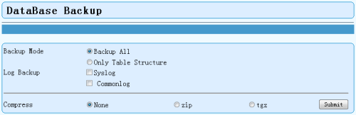 UniOTP Management backup database window