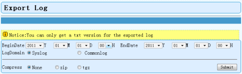 UniOTP Management export log window