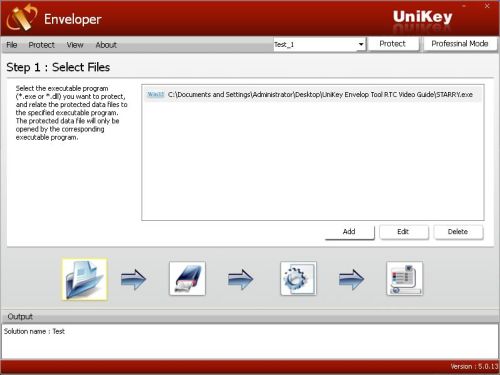 UniKey Enveloper display newly added files