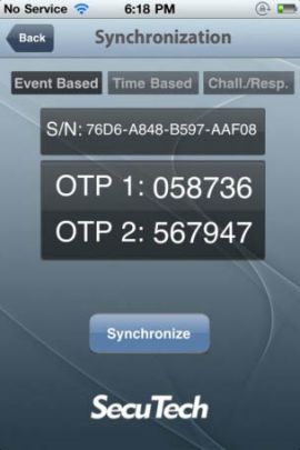 UniOTP synchronization information
