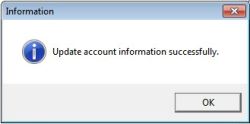 'update account information successfully' message