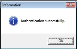 'authenticated successfully' message