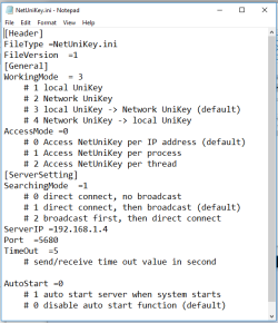 UniKey Network Assist NetUniKey.ini content