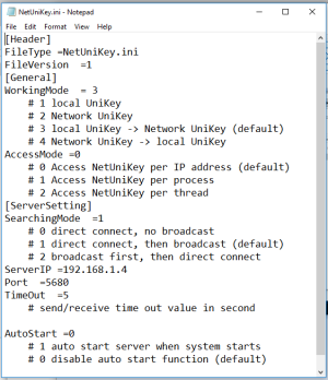 UniKey Network Assist NetUniKey.ini content
