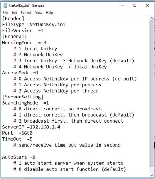 UniKey Network Assist location
