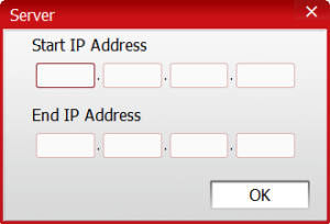 server start and end IP address