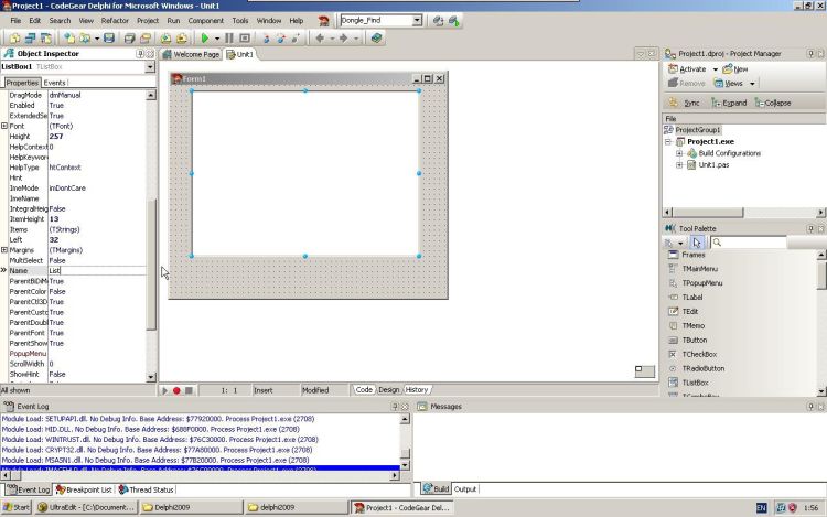 CodeGear Delphi creating listbox