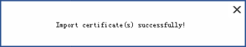 certificate imported successfully